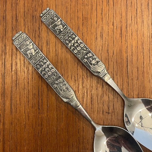 Vintage Hardanger KONGE TINN Pewter Norway Viking Smart Choice Flatware - Spoons - Picture 3 of 5